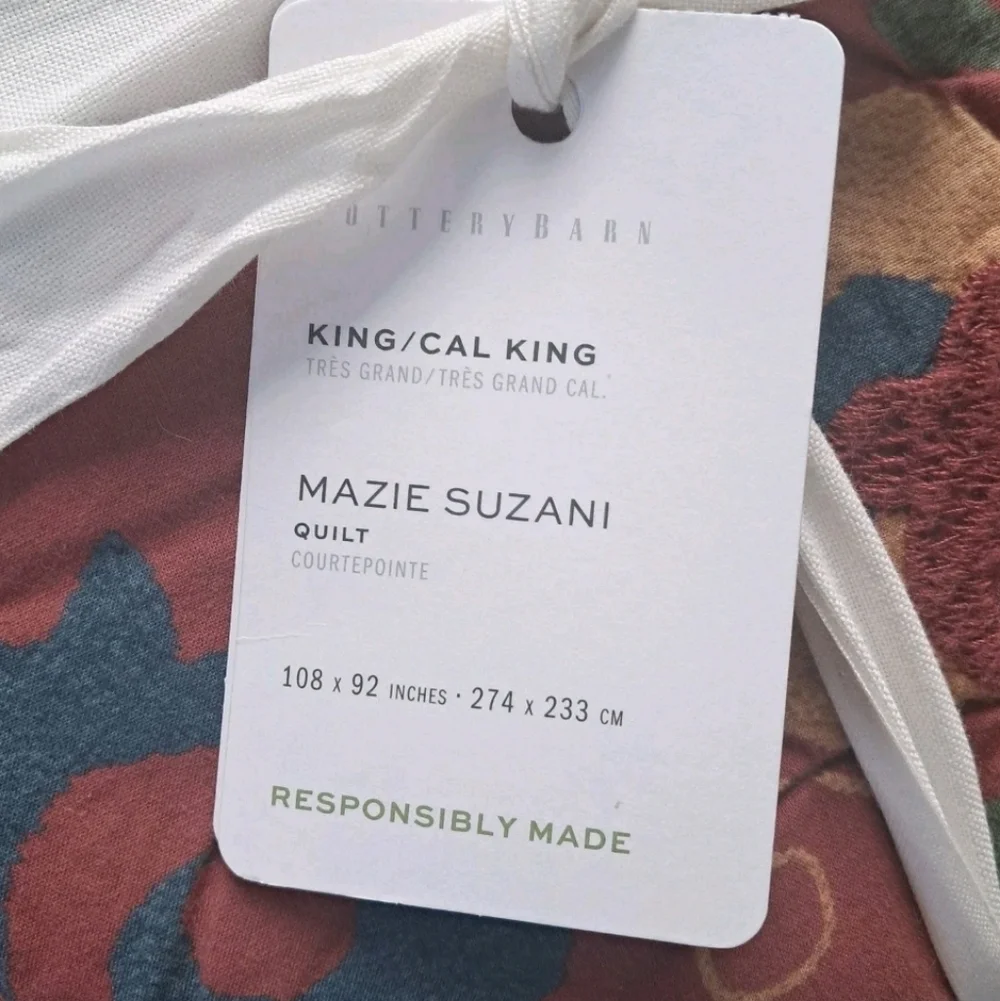 Pottery Barn Mazie Suzani King Cal King Quilt NWT